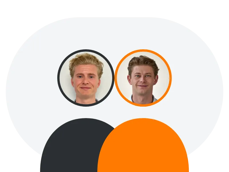 Illustration mit den Porträts von Manfred Boekel und Nick de Jong von Physio Orange